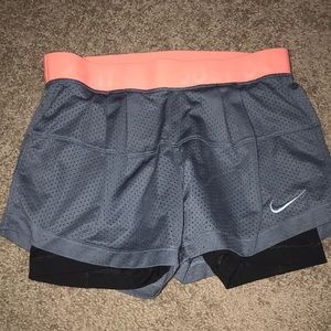 Nike Dri-fit shorts with built in slider shorts